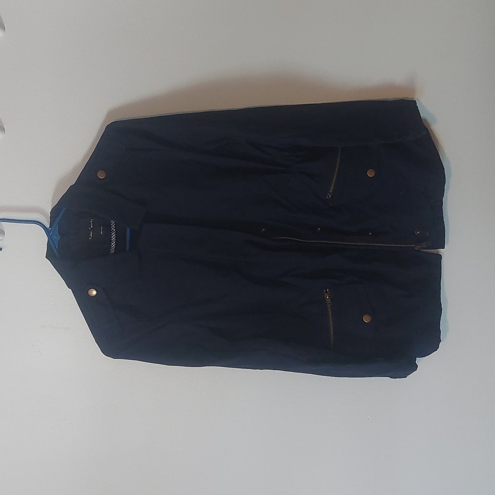 Eden Society Holly Contrast Hood Cargo Jacket, Navy